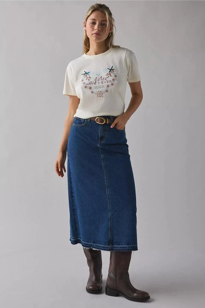 Urban Outfitters Never Ever Cross Stitch Applique Graphic Tee 1