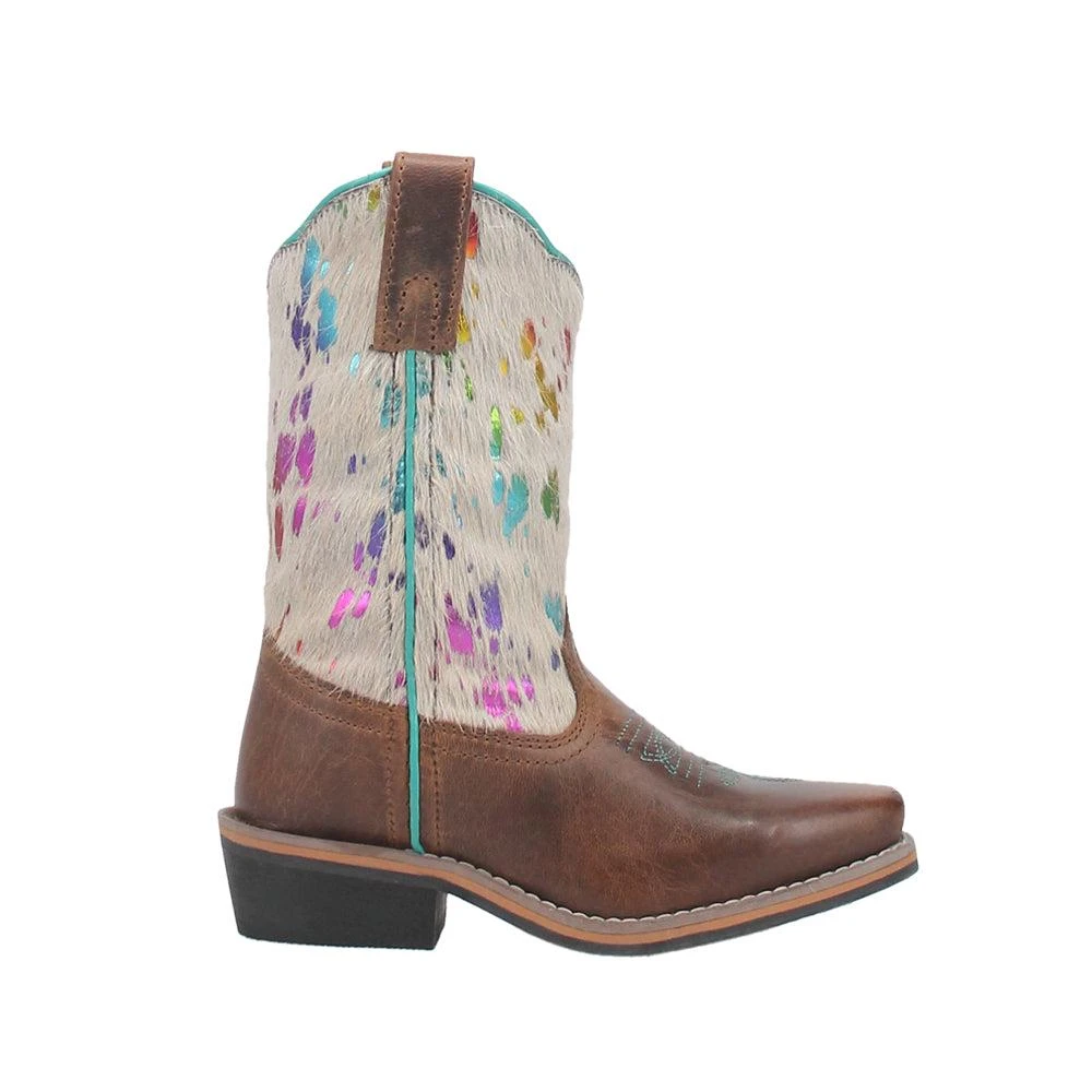 Dan Post Boots Rumi Cow Metallic Square Toe Cowboy Boots (Big Kid)