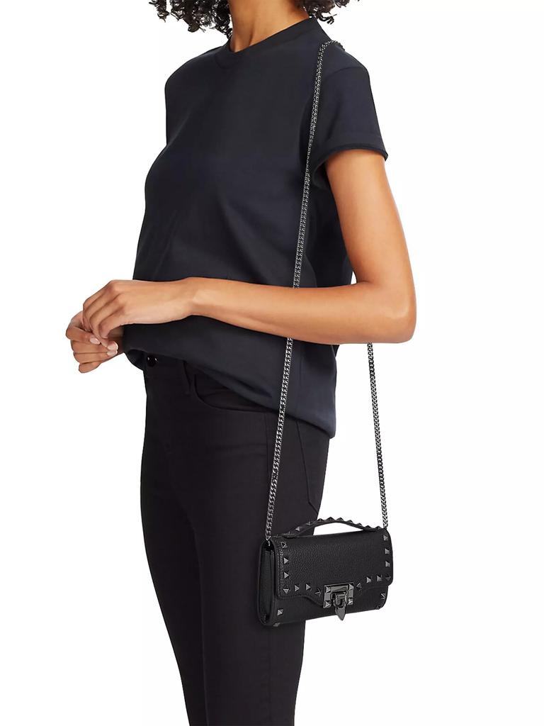 Valentino Garavani Rockstud Leather Wallet-On-Chain