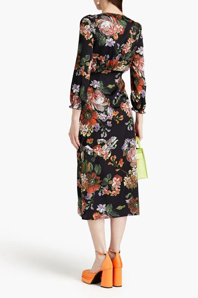 VIVETTA Floral-print stretch-satin midi dress 3