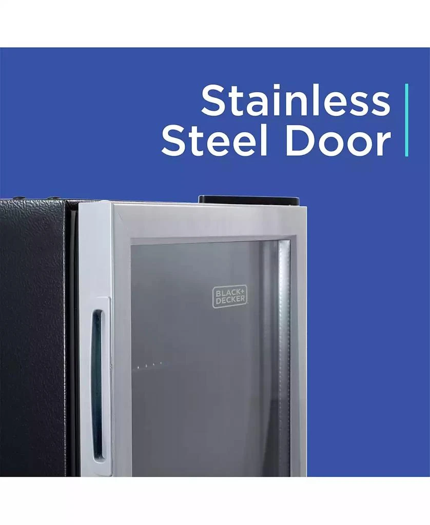 Black & Decker 2.4 Cu. Ft. Beverage Cooler with Double Pane Glass Door Drink Fridge with 76-Can Capacity 5