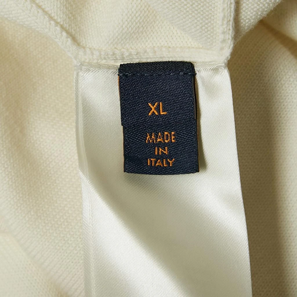 Louis Vuitton Louis Vuitton White Cotton Knit Signature Crewneck T-Shirt XL 6