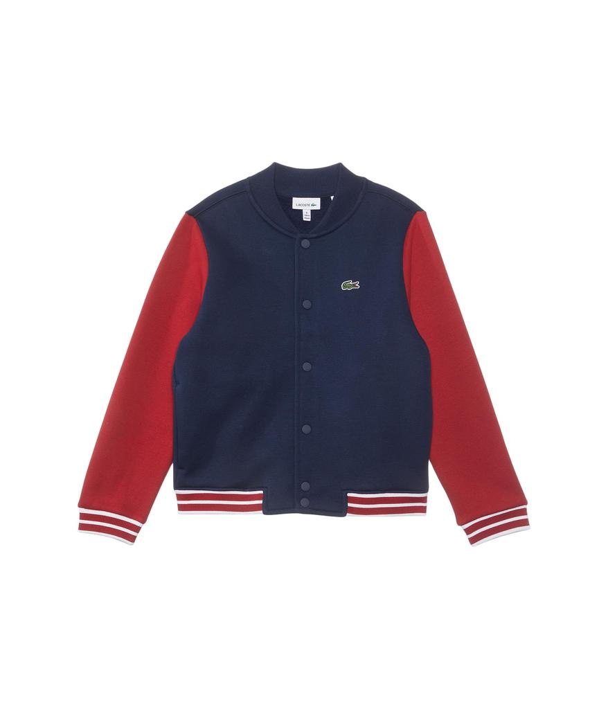 Lacoste Long Sleeve Varsity Sweatshirt Bomber (Little Kid/Toddler/Big Kid)
