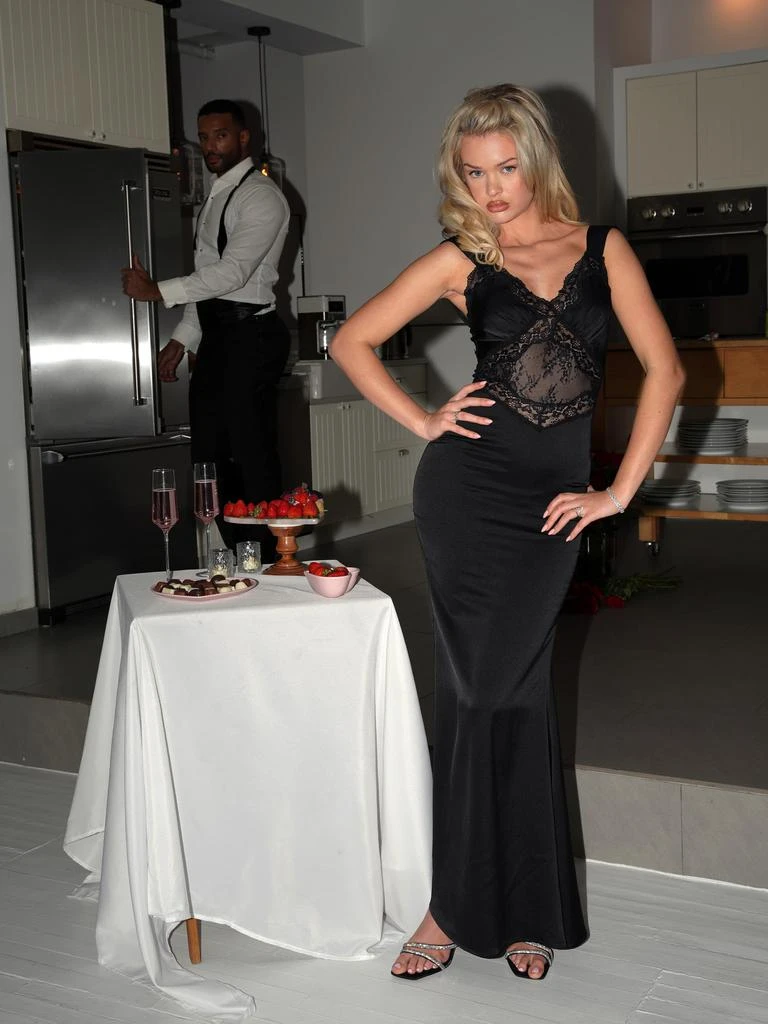 Shop Women Camila Black Satin and Lace Maxi Dress on Sale at BeyondStyle   Get 48% Off Women Camila Black Satin and Lace Maxi Dress with Limited-Time  Flash Deals, Exclusive Discounts, and