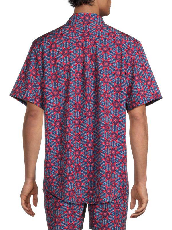 WeSC Oden ​Mosaic Print Button-Front Shirt