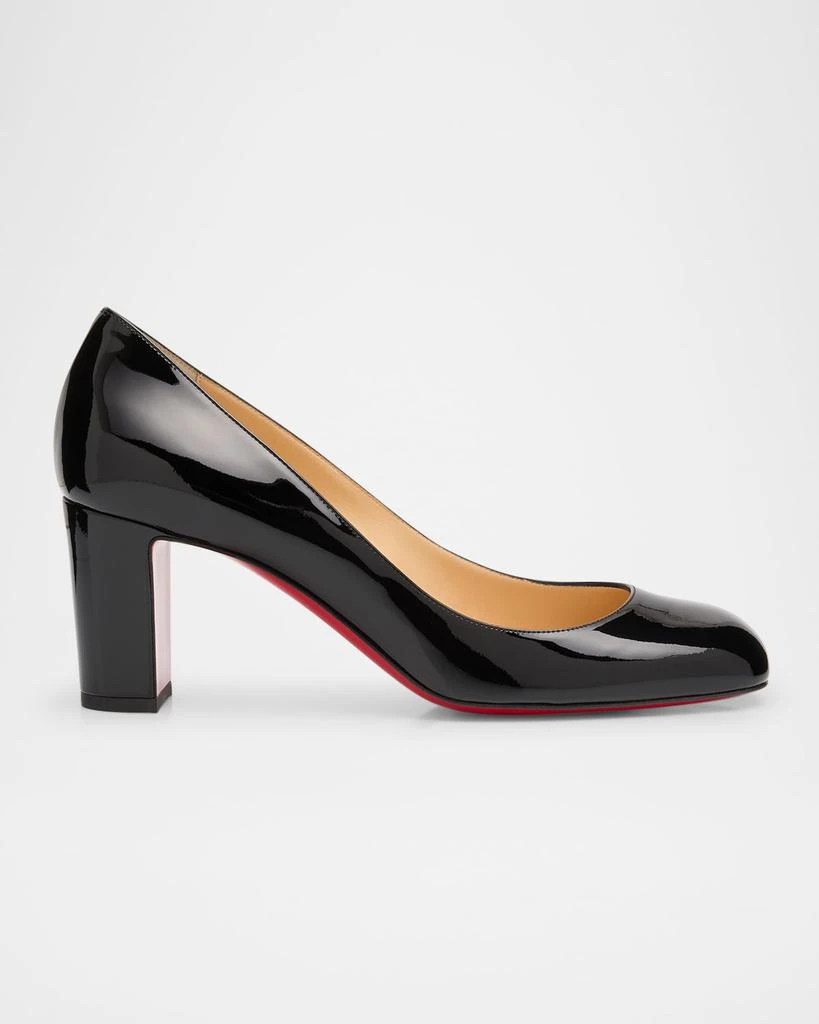Christian Louboutin Cadrilla Patent Block-Heel Red Sole Pump 1