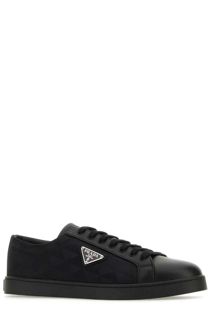 Prada Prada Triangle-Logo Round-Toe Lace-Up Sneakers 2