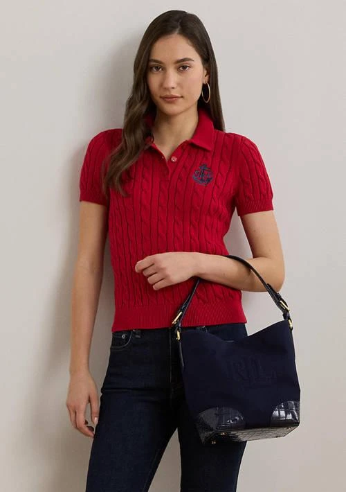 Ralph Lauren Canvas-Leather Medium Witley Bucket Bag