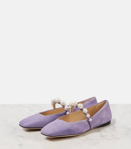 Jimmy Choo Ade embellished suede ballet flats 5