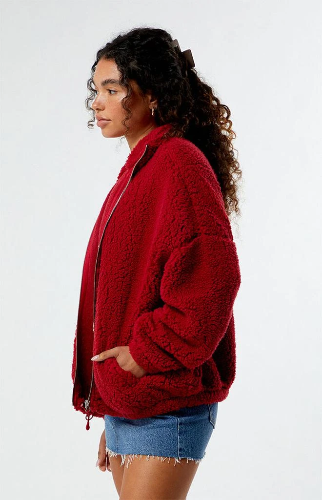 PacSun Sherpa Cropped Zip Up Jacket 2