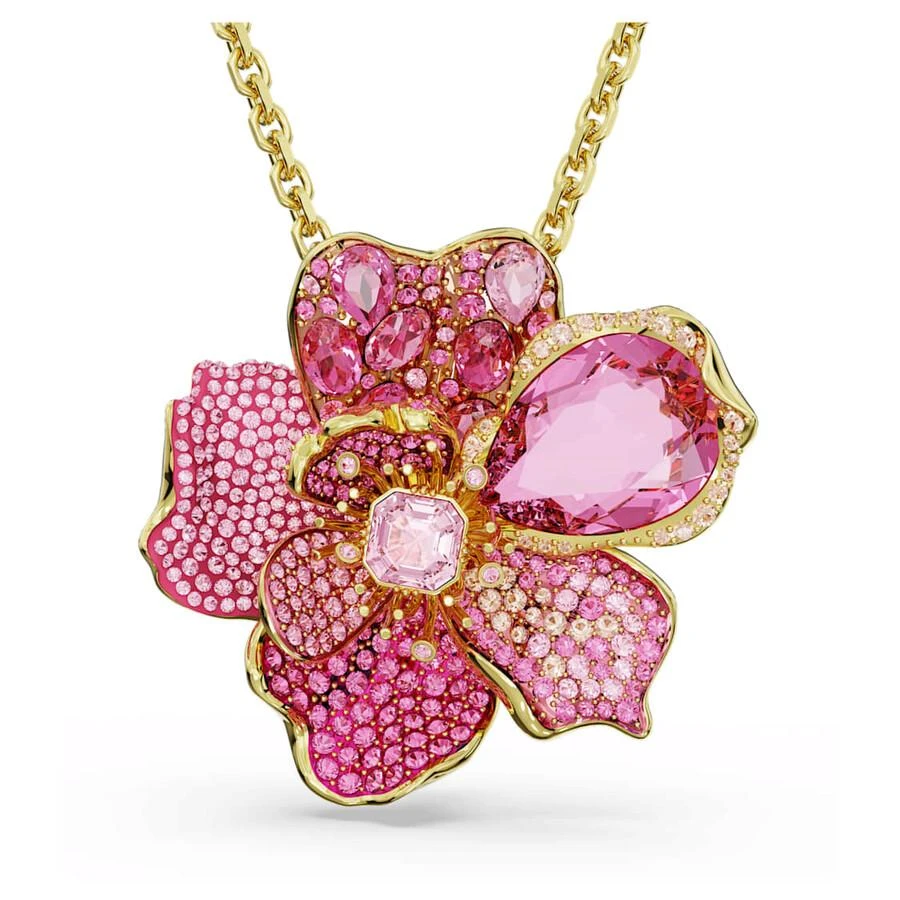 Swarovski Florere Necklace Brooch Gold Shiny Rose