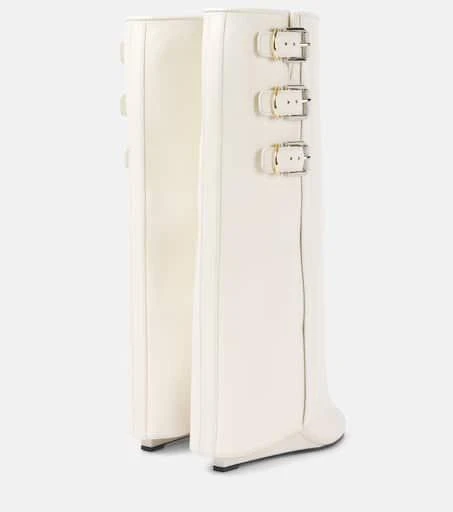 Givenchy Shark Lock Buckles leather knee-high boots 3