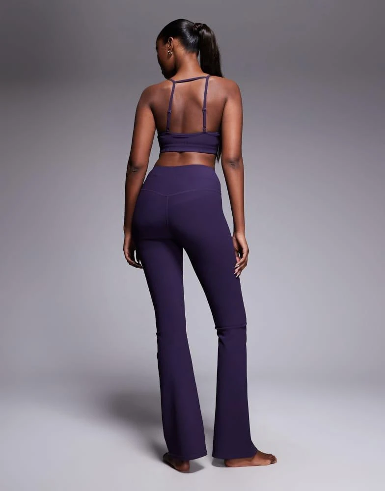 4505 4505 micro rib wrap waist slim kick yoga legging in grape 3