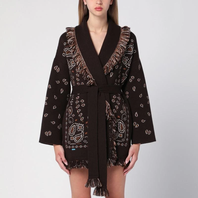 ALANUI Icon Jacquard Coffee Brown cardigan 1