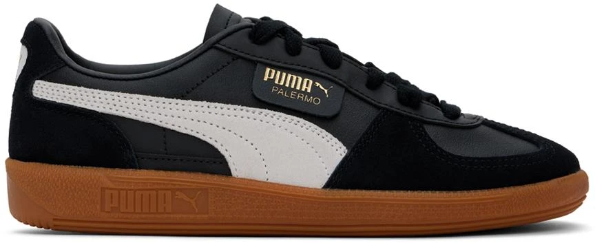 Puma Black Palermo Leather Sneakers 1