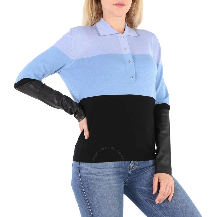 Burberry Ladies Blue Long Sleeve Polo Shirt 3