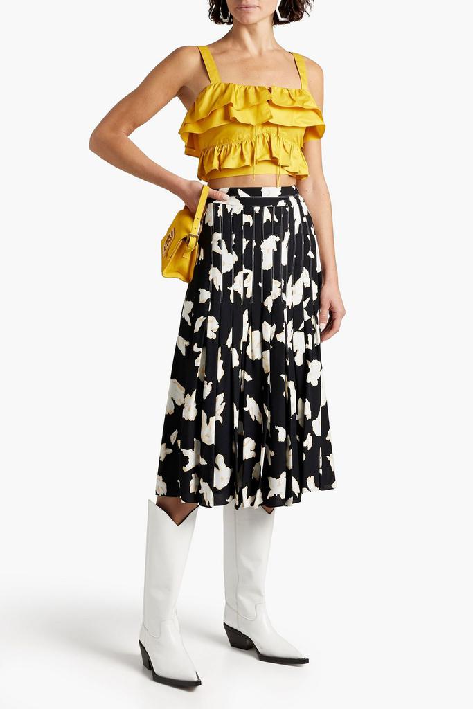 Jason Wu Cropped ruffled cotton-poplin top