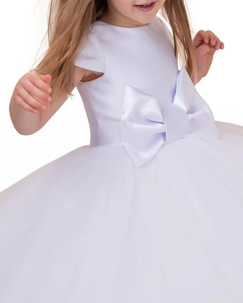 White Label by Zoe Girl's Elizabeth Satin Bow Tulle Dress, Size 2-12 4