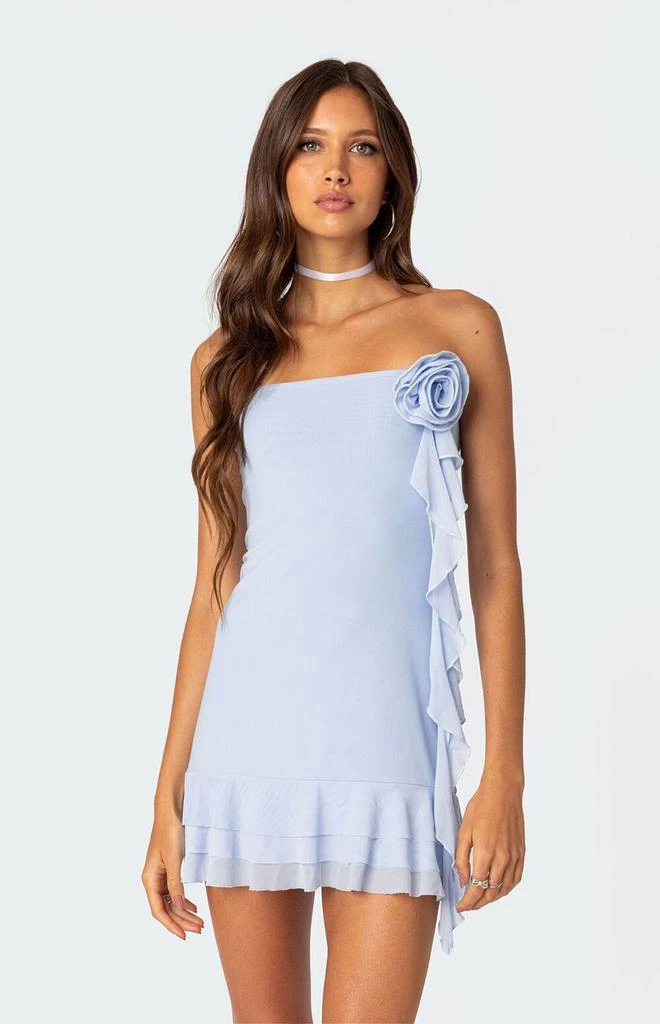 Edikted Thalia Flower Pin Ruffle Mini Dress 5