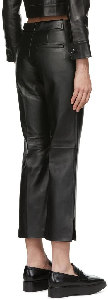 AMI Black Cropped Leather Pants 3