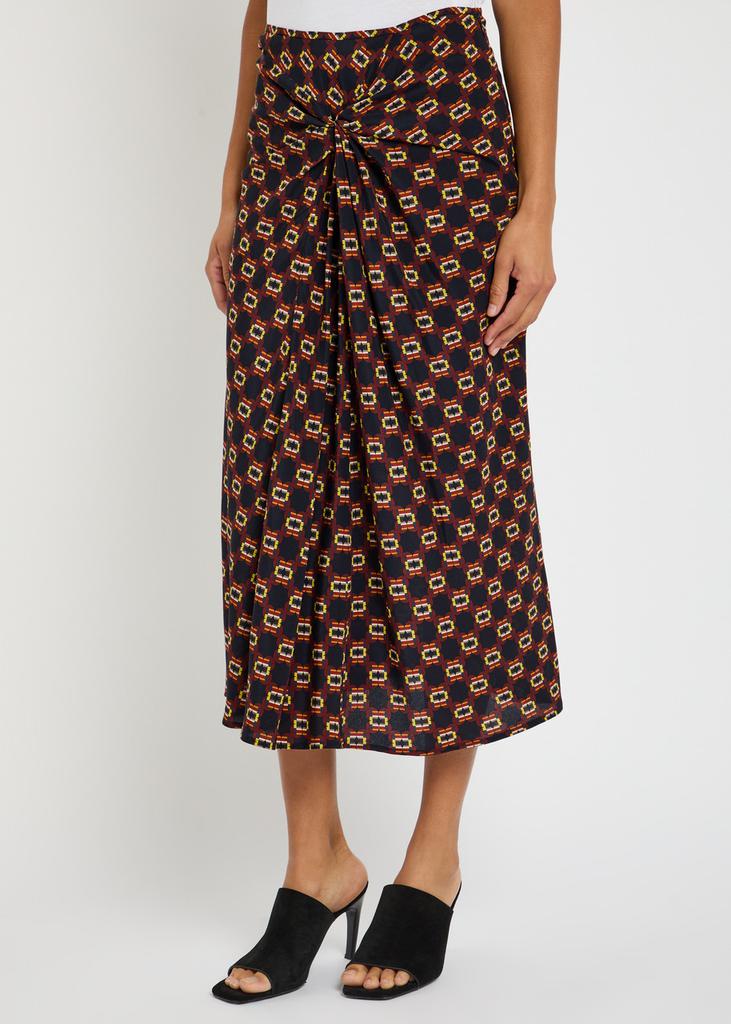 Dries Van Noten Smila printed silk-blend midi skirt