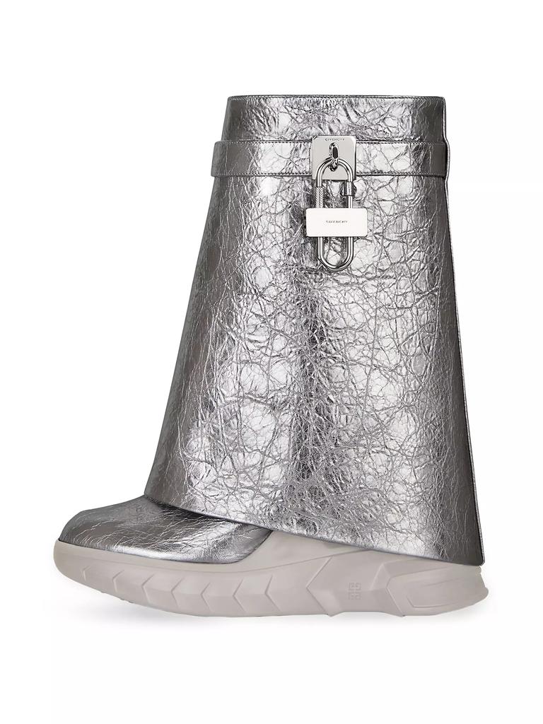 Givenchy Shark Lock Biker Low Heel Ankle Boots in Leather