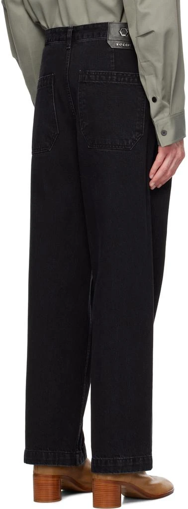 Solid Homme Black One-Tuck Loose Jeans 3