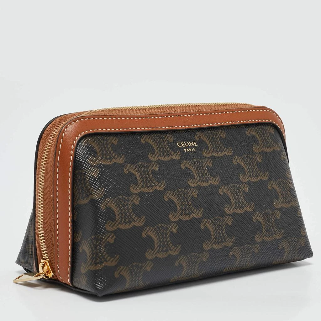 Celine Celine Tan Triomphe Coated Canvas Mini Cosmetic Pouch 3