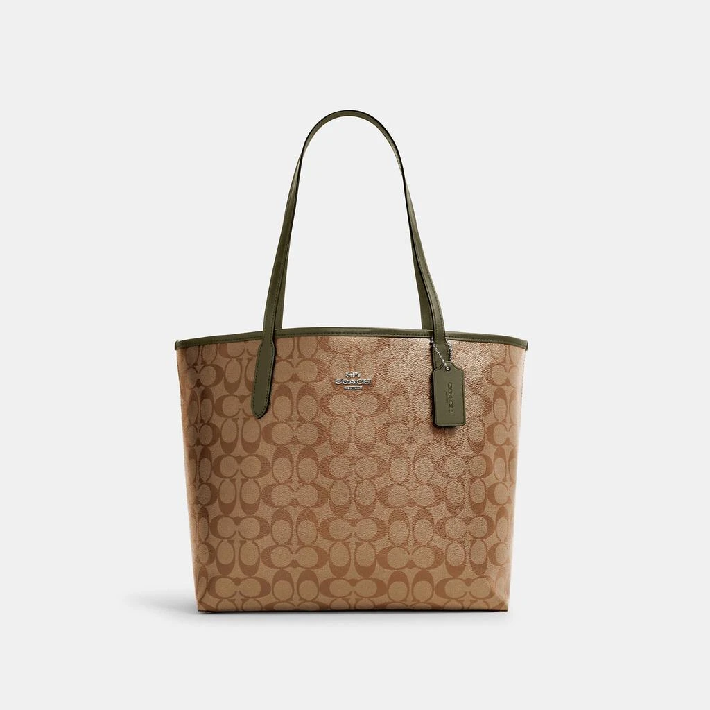 Coach Coach Outlet City Tote In Signature Canvas 6