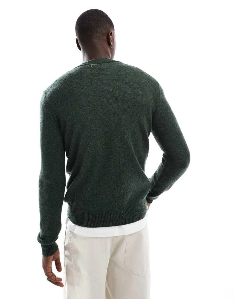 Farah Farah Birchall lambswool jumper in green 2