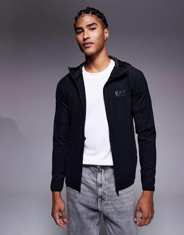 EA7 Armani EA7 Vigor 7 logo zip hoodie in black - Hoodies - Free
