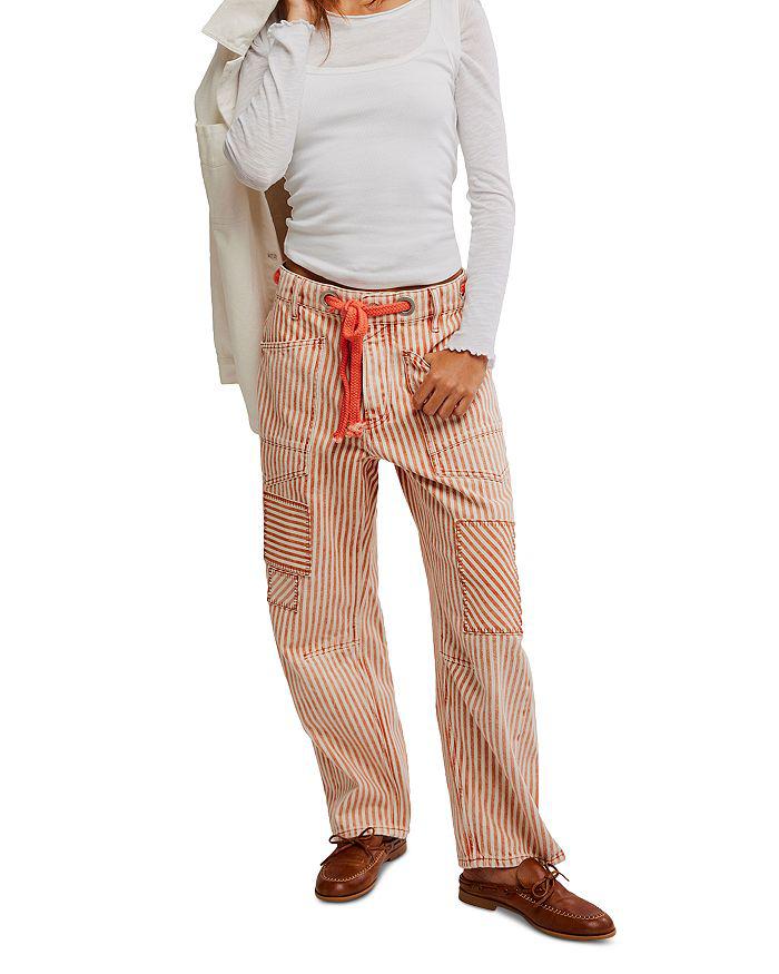 Free People Moxie Railroad Low Slung Jeans in Citrus