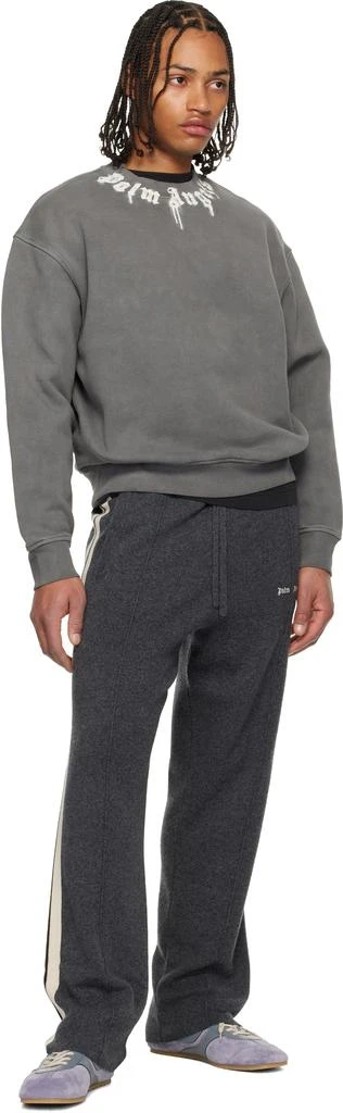 Palm Angels Gray Classic Logo Knit Track Pants 4