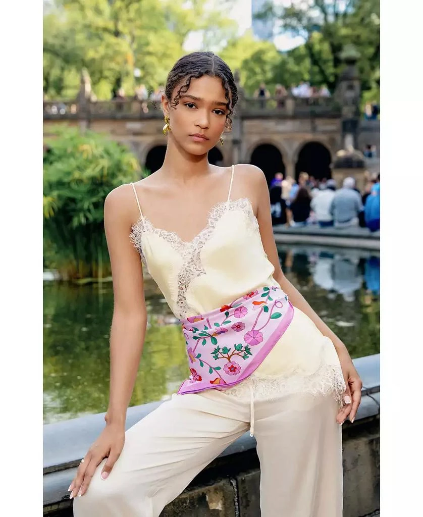 Jessie Zhao New York Blush Botanica Double Sided Silk Scarf 5