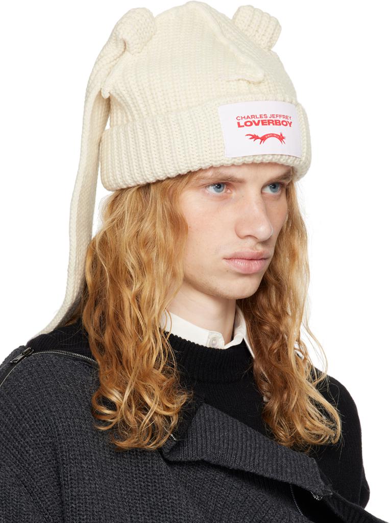 Charles Jeffrey Loverboy Off-White Chunky Rabbit Beanie