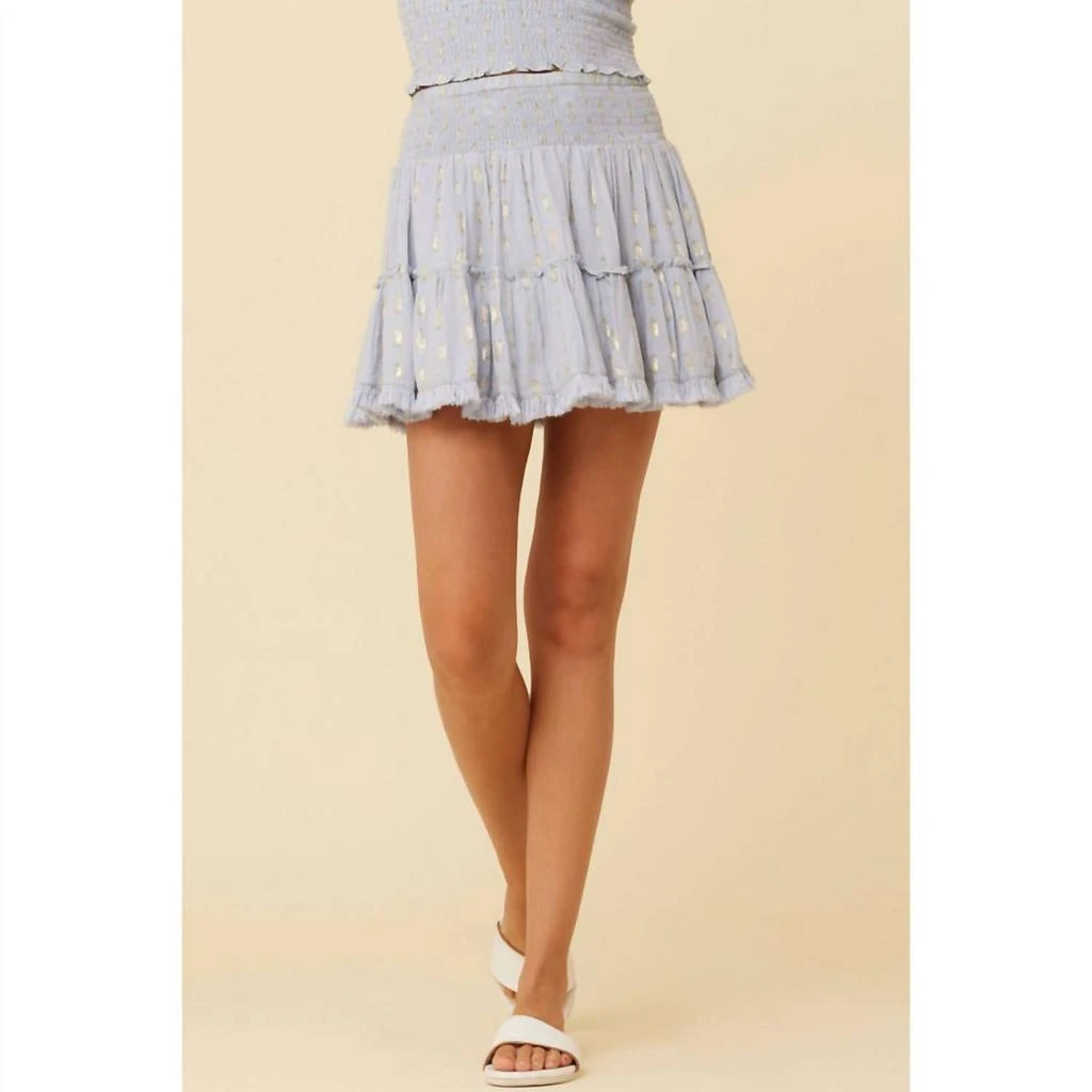 Surf Gypsy Surf Gypsy - WOMEN'S CLIPPED LUREX SMOCKED RUFFLE TIER SKIRT 3