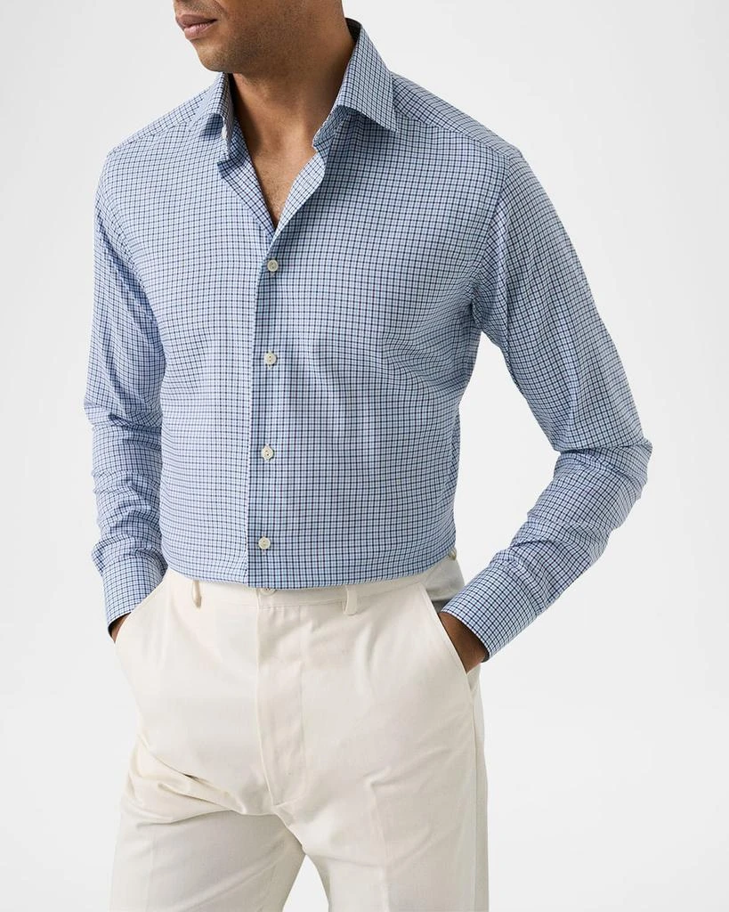 Eton Men's Contemporary-Fit Grid Check Shirt - Blue - Size 17 Eton Men's Contemporary-Fit Grid Check Shirt - Blue - Size 17