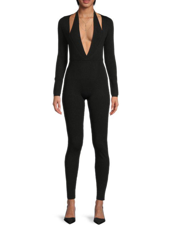 retrofête ​Bellamy Metallic Knit Cutout Jumpsuit