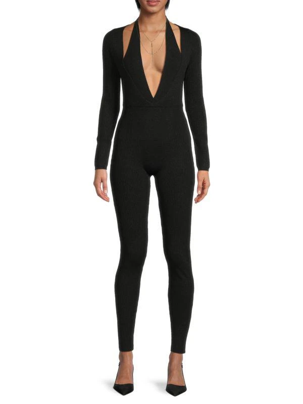 retrofête ​Bellamy Metallic Knit Cutout Jumpsuit 1