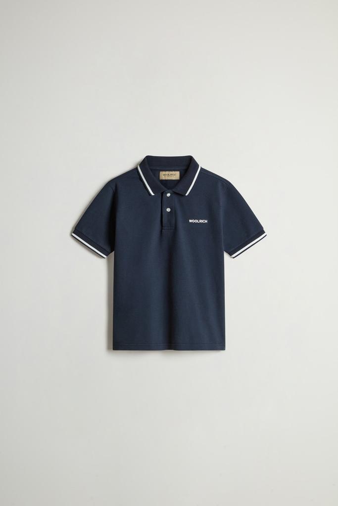 Woolrich Boys’ Monterey Polo Shirt in Stretch Cotton Pique - Boys - Blue