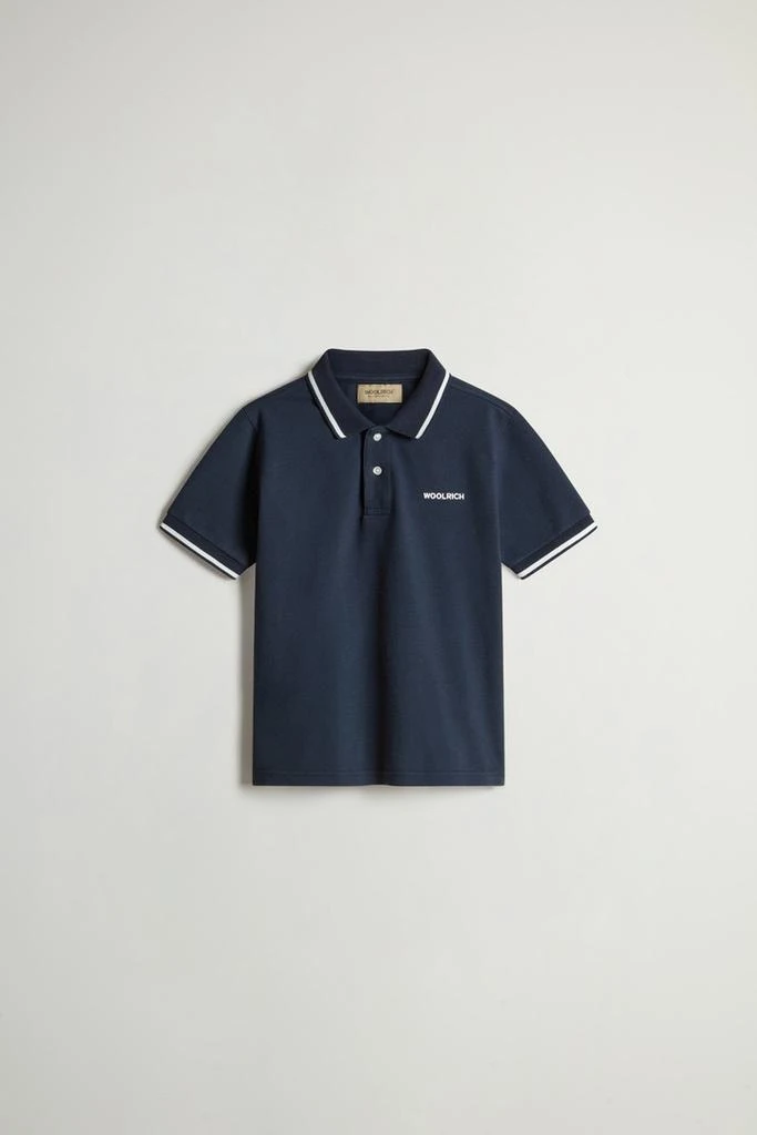 Woolrich Boys’ Monterey Polo Shirt in Stretch Cotton Pique - Boys - Blue 1
