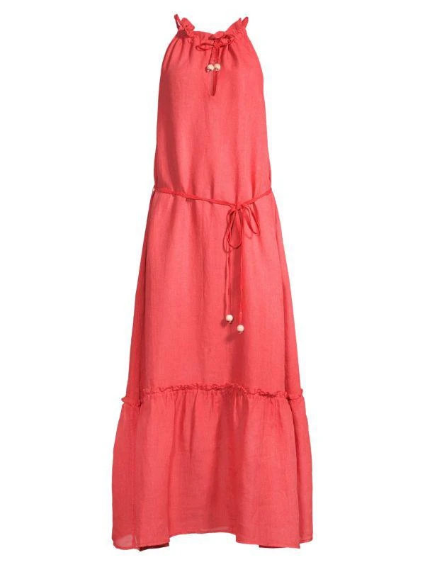 120% Lino Ruffled Linen Halter Dress 5