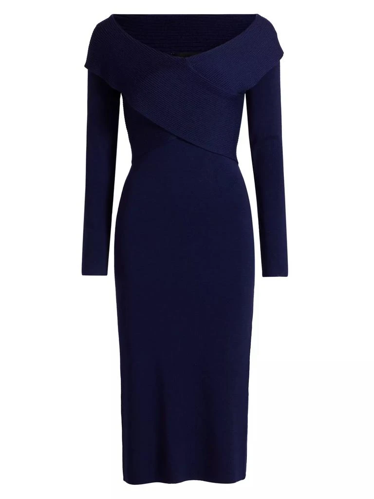 Tahari Rowan Wool Off-The-Shoulder Sweaterdress 1
