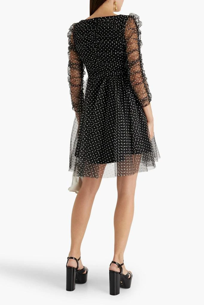 Zimmermann Ruched flocked polka-dot tulle mini dress 3