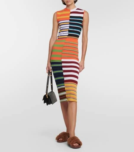 Marni Striped wool midi dress 2