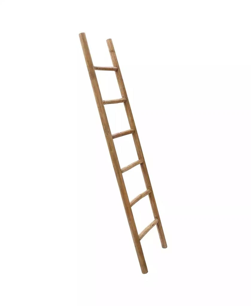 LuxenHome Rustic 6ft Decorative Blanket Ladder 6