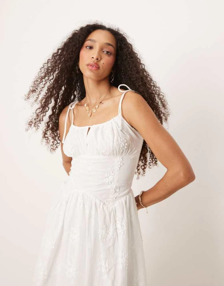 Shop New Look milkmaid broderie strappy midi dress in white on Sale at  BeyondStyle  Get 11% Off New Look milkmaid broderie strappy midi dress in  white with Limited-Time Flash Deals, Exclusive