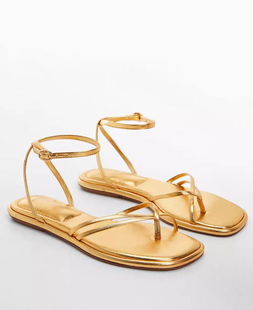 Mango Women's Metallic Strap Sandals