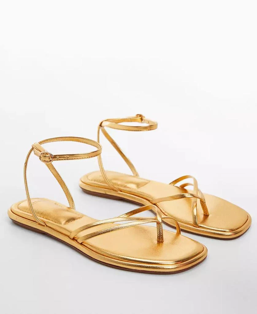 MANGO Women's Metallic Strap Sandals 1