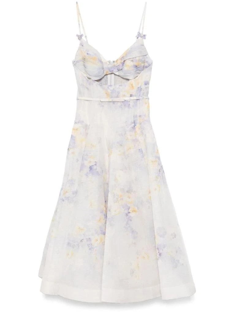 knee length dresses for ladies Zimmermann Crush Twist Front Mini Dress in Multi Floral